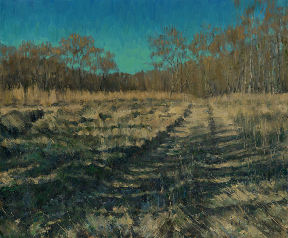 Field Road, Oil on Canvas, 24 W x 20 H in, by Slava Batov