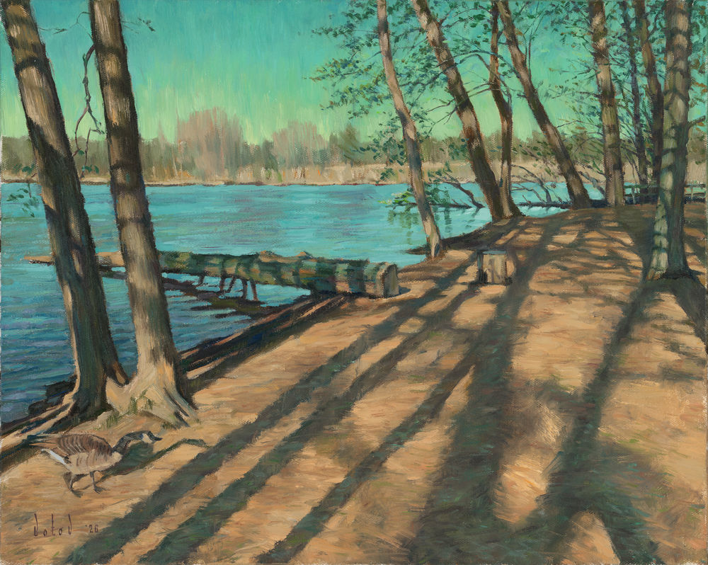 When the Water Remembered Spring, Oil on canvas, 20 x 16 in, by Slava Batov
